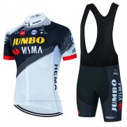 2022 Maillot Cyclisme Jumbo Visma Blanc Noir Manches Courtes et Cuissard