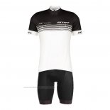 2022 Maillot Cyclisme Scott Blanc Manches Courtes et Cuissard