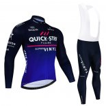 2023 Maillot Cyclisme Deceuninck Quick Step Noir Bleu Manches Longues et Cuissard