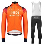 2023 Maillot Cyclisme Ineos Grenadiers Orange Manches Longues et Cuissard