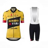 2023 Maillot Cyclisme Jumbo Visma Jaune Noir Manches Courtes Et Cuissard