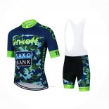 2024 Maillot Cyclisme Tinkoff Bleu Vert Manches Courtes et Cuissard