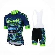 2024 Maillot Cyclisme Tinkoff Bleu Vert Manches Courtes et Cuissard