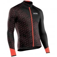 Maillot Cyclisme Northwave Rouge Noir Manches Longues et Cuissard