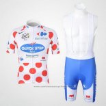 2010 Maillot Cyclisme Quick Step Floor Lider Rouge et Blanc Manches Courtes et Cuissard