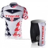 2010 Maillot Cyclisme Trek Rouge et Blanc Manches Courtes et Cuissard