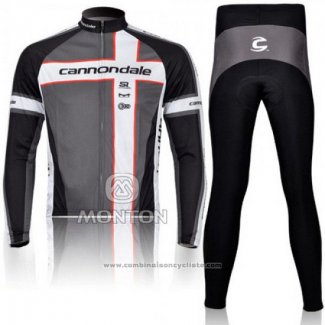 2011 Maillot Cyclisme Cannondale Gris Manches Longues et Cuissard