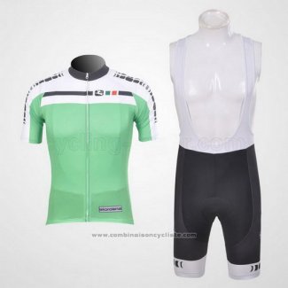 2011 Maillot Cyclisme Giordana Blanc et Vert Manches Courtes et Cuissard