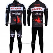 2011 Maillot Cyclisme Kuota Noir et Gris Manches Longues et Cuissard