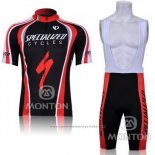 2011 Maillot Cyclisme Specialized Rouge et Noir Manches Courtes et Cuissard