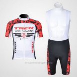 2011 Maillot Cyclisme Trek Rouge et Blanc Manches Courtes et Cuissard