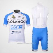 2012 Maillot Cyclisme Colnago Azur et Blanc Manches Courtes et Cuissard