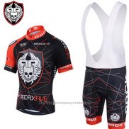 2013 Maillot Cyclisme Rock Racing Rouge et Noir Manches Courtes et Cuissard