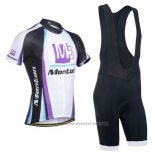 2014 Maillot Cyclisme Monton Blanc et Violet Manches Courtes et Cuissard