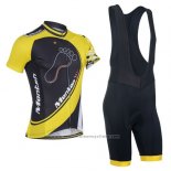 2014 Maillot Cyclisme Monton Jaune et Noir Manches Courtes et Cuissard