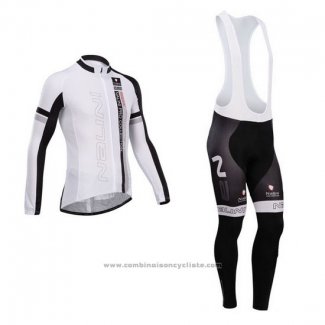 2014 Maillot Cyclisme Nalini Noir et Rouge Manches Longues et Cuissard