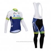 2014 Maillot Cyclisme Orica GreenEDGE Blanc et Bleu Manches Longues et Cuissard