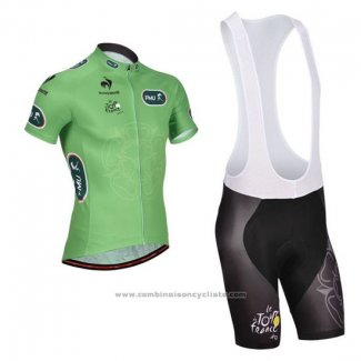 2014 Maillot Cyclisme Tour de France Vert Manches Courtes et Cuissard