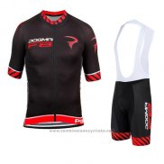 2015 Maillot Cyclisme Pinarello Noir et Rouge Manches Courtes et Cuissard