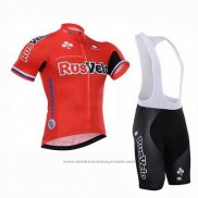 2015 Maillot Cyclisme Rusvelo Rouge Manches Courtes et Cuissard