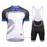 2016 Maillot Cyclisme Castelli Cervelo et Blanc et Bleu Manches Courtes et Cuissard