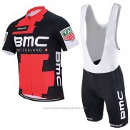 2017 Maillot Cyclisme BMC Rouge et Noir Manches Courtes et Cuissard