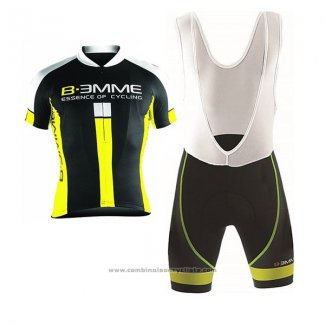 2017 Maillot Cyclisme Biemme Identity Noir et Jaune Manches Courtes et Cuissard