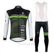 2017 Maillot Cyclisme Cannondale Noir et Blanc Manches Longues et Cuissard