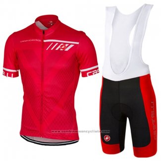 2017 Maillot Cyclisme Castelli Rouge Manches Courtes et Cuissard