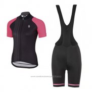 2017 Maillot Cyclisme Femme Etxeondo Neo Noir et Rose Manches Courtes et Cuissard