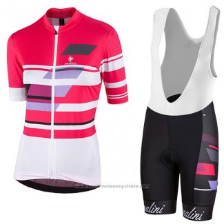 2017 Maillot Cyclisme Femme Nalini Dolomiti Rouge Manches Courtes et Cuissard