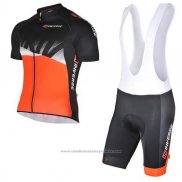 2017 Maillot Cyclisme Inverse Noir et Orange Manches Courtes et Cuissard