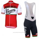 2017 Maillot Cyclisme La Casera Vintage Rouge Manches Courtes et Cuissard