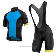 2017 Maillot Cyclisme Mavic Bleu et Noir Manches Courtes et Cuissard