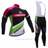 2017 Maillot Cyclisme Merida Rouge et Blanc Manches Longues et Cuissard