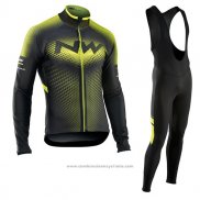 2017 Maillot Cyclisme Northwave Ml Vert et Noir Manches Longues et Cuissard