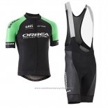 2017 Maillot Cyclisme Orbea Noir et Vert Manches Courtes et Cuissard