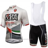 2017 Maillot Cyclisme Skydive Dubai Blanc Manches Courtes et Cuissard