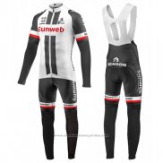 2017 Maillot Cyclisme Sunweb Blanc Manches Longues et Cuissard