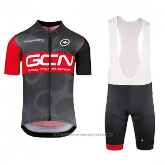 2018 Maillot Cyclisme GCN Noir et Rouge Manches Courtes et Cuissard