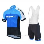 2018 Maillot Cyclisme Giant Club Sport Bleu et Noir Manches Courtes et Cuissard