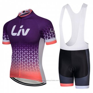 2018 Maillot Cyclisme Liv Profond Violet Manches Courtes et Cuissard