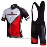 2018 Maillot Cyclisme Merida Rouge Blanc Manches Courtes et Cuissard