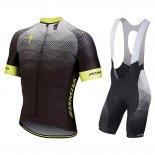 2018 Maillot Cyclisme Specialized Noir Gris Jaune Manches Courtes et Cuissard