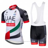 2018 Maillot Cyclisme UCI Monde Champion Uae Blanc Manches Courtes et Cuissard