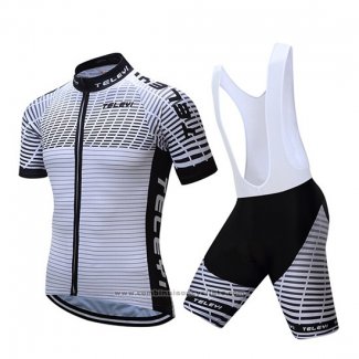 2019 Maillot Cyclisme Teleyi Bike Blanc Noir Manches Courtes et Cuissard