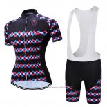 2019 Maillot Cyclisme Femme Teleyi Violet Noir Manches Courtes et Cuissard