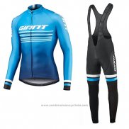 2019 Maillot Cyclisme Giant Race Day Bleu Manches Longues et Cuissard