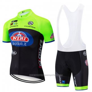 2019 Maillot Cyclisme Neri Italie Vert Noir Manches Courtes et Cuissard