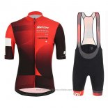 2019 Maillot Cyclisme Tour de Suisse Rouge Noir Manches Courtes et Cuissard